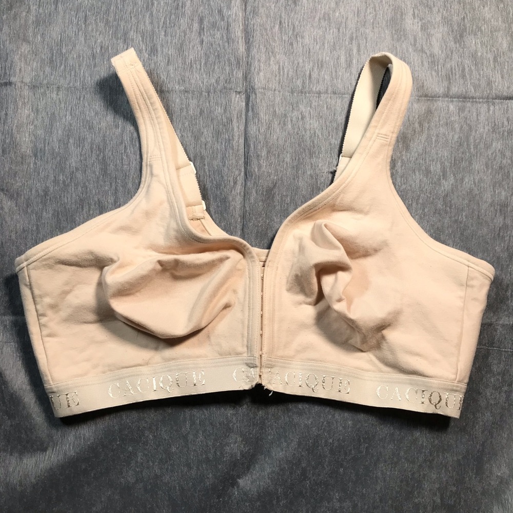 Cacique Front-Close Cotton Bra in Nude Light Beige